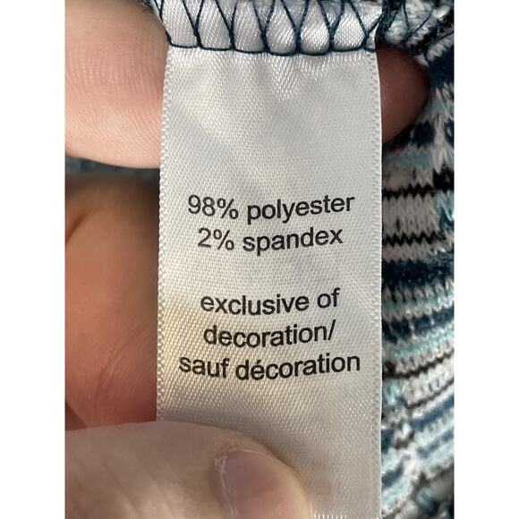 Maurices Shirt Womens 1X Gray Teal Cowl‎ Neck Tunic 3/4 Sleeve Lace Inset Knit - Picture 8 of 10